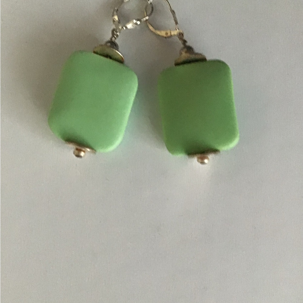 Earnings green & sterling silver